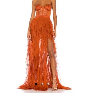 For Love & Lemons X REVOLVE Bustier Gown in Rust Dress